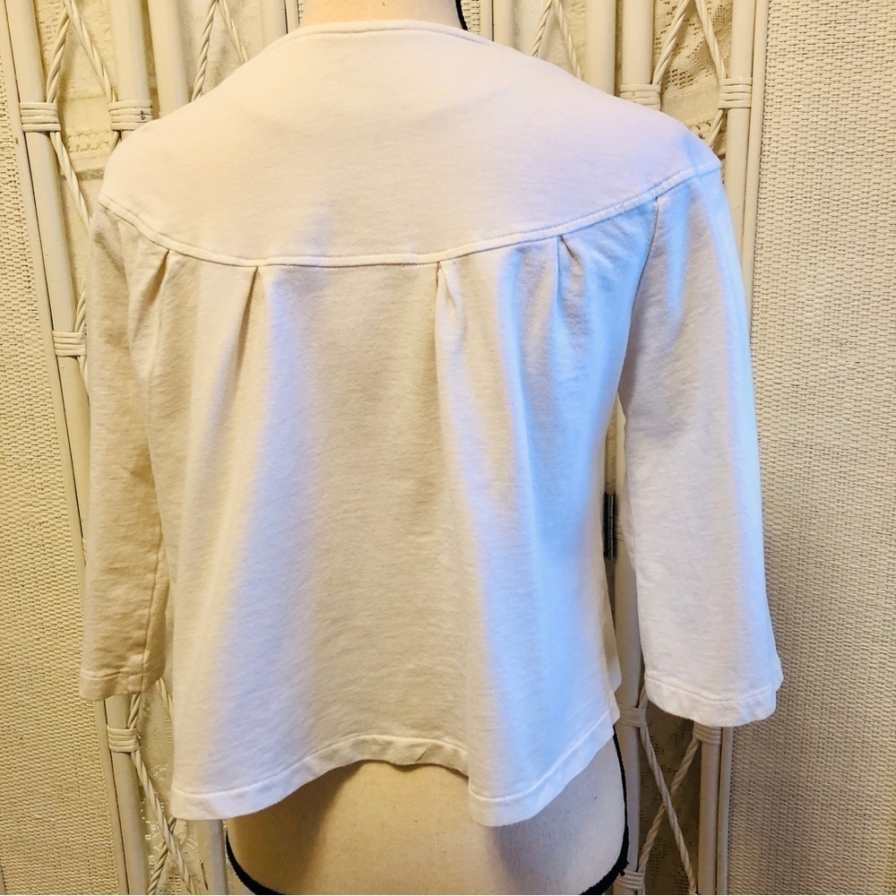 Kimchi Blue Y2K Embroidered Peasant Top • White & Blue • Size M - Picture 10 of 15